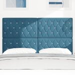vidaXL Tête de Lit LED Argyle Bleu foncé 144 cm Velours
