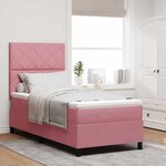 vidaXL Lit à ressorts avec matelas Rose 90 x 190 cm Velours