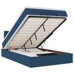 vidaXL Cadre de lit ottoman avec matelas bleu 120x190 cm tissu