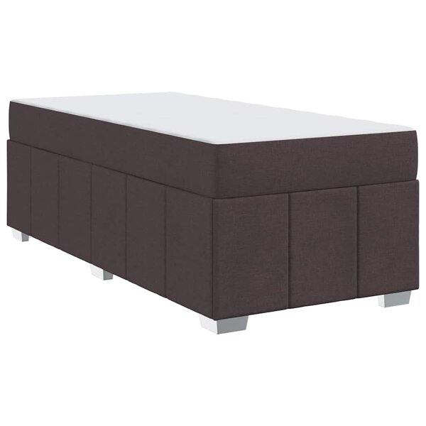 vidaXL Cadre de lit avec matelas Marron foncé 80 x 200 cm tissu