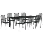 vidaXL Ensemble de salle à manger pour jardin 9 pc Noir