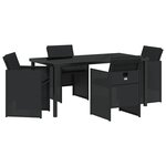 vidaXL Ensemble de salle à manger de jardin de 5 pièces avec coussins Noir Poly Rattan