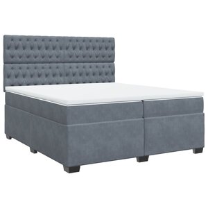 vidaXL Sommier à lattes de lit et matelas Gris foncé 200x200cm Velours