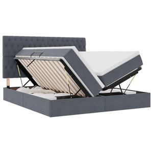 vidaXL Lit de Rangement avec stockage Gris foncé 180 x 200 cm Velours