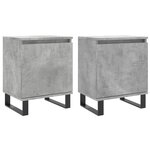 vidaXL Tables de chevet 2 Pièces gris béton 40x30x50 cm bois d'ingénierie