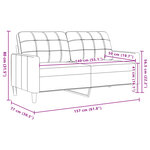 vidaXL Canapé à 2 places Gris clair 140 cm Velours