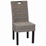 vidaXL Chaises à manger lot de 4 rotin Kubu bois de manguier