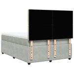 vidaXL Sommier à lattes de lit et matelas Gris clair 140x200cm Velours