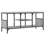 vidaXL Meuble TV sonoma gris 100x35x45 cm bois d'ingénierie et fer