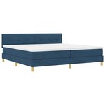 vidaXL Lit à ressorts avec coussin Bleu 200 x 200 cm tissu