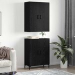 vidaXL Haut Armoire Chêne noir 69 5 x 34 x 180 cm Bois d'ingénierie
