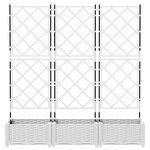 vidaXL Jardinière avec treillis 3 Pièces Blanc 120x40x125.5 cm