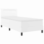 vidaXL Lit à ressorts avec matelas en blanc  90x200 cm  simili cuir.