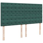 vidaXL Sommier à lattes de lit et matelas Vert foncé 200x200cm Velours