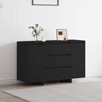 vidaXL Buffet avec tiroir Noir 120 x 41 x 75 cm Bois d'ingénierie