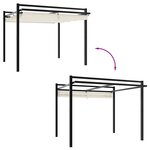 vidaXL Tonnelle de jardin avec toit rétractable crème 3x3 m aluminium
