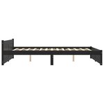 vidaXL Cadre de lit sans matelas noir bois massif 135x190 cm