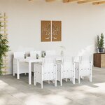 vidaXL Set de salle à manger de 7 pièces avec coussins blanc poly rattan