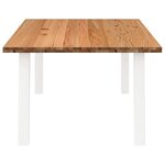 vidaXL Table à manger marron clair bois de chêne massif rectangulaire