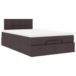 VidaXL Cadre de lit ottoman avec matelas marron foncé 120x190 cm tissu