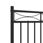 vidaXL Cadre de lit métal avec tête de lit/pied de lit noir 140x190 cm
