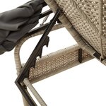 vidaXL Chaises longues lot de 2 avec auvents et table gris clair rotin