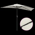 vidaXL Parasol de jardin demi Couleur sable 294 x 150 x 224 cm tissu