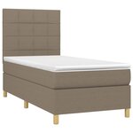 vidaXL Sommier à lattes de lit avec matelas Taupe 90x200 cm Tissu