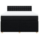 vidaXL Sommier à lattes de lit avec matelas Noir 160x200 cm Tissu