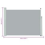vidaXL Auvent latéral rétractable de patio 120x500 cm Gris