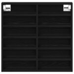 vidaXL Cabinet d'Affichage avec étagère Chêne noir 60 x 8.5 x 58 cm