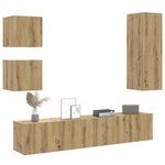 vidaXL Ensemble de meuble TV mural 5 Pièces chêne artisanal