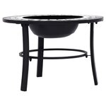 vidaXL Foyer mosaïque Noir et blanc 68 cm Céramique
