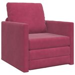 vidaXL Sofa Lit 2-en-1 Rouge Vin 74x77x81 cm Velours