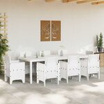 vidaXL Table de jardin pour repas Blanc 250 x 100 x 73 cm polyrotin
