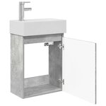 vidaXL Meuble de salle de bain avec robinet Gris béton