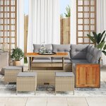 vidaXL Ensemble de canapé de jardin 9 Pièces Beige et Gris clair