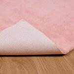 vidaXL Tapis en Fourrure Synthétique de Lapin Rose 240 x 240 cm