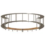 vidaXL Cadre de bain à remous rangement et marche gris résine tressée