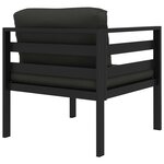 vidaXL Salon de jardin 8 Pièces avec coussins Aluminium Anthracite