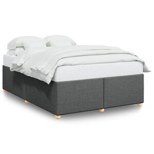 vidaXL Cadre de lit sans matelas gris foncé 140x190 cm tissu