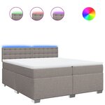 vidaXL Sommier à lattes de lit avec matelas Taupe 200x200 cm Tissu