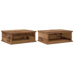 vidaXL Table de chevet 2 Pièces Bois ancien 40 x 31 x 15 cm