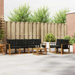 vidaXL Ensemble de canapés d'extérieur 7 Pièces Naturel et Noir