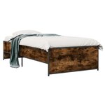 vidaXL Cadre de lit Chêne fumé 80 x 200 cm Bois d'ingénierie