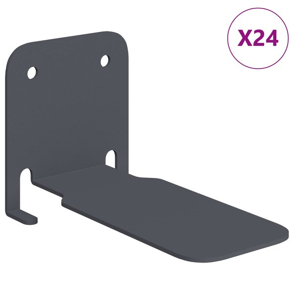 vidaXL Étagère Flottante Invisible 24 pc Anthracite 6 x 11 x 6 5 cm