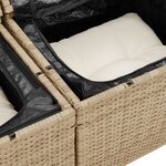 Ensemble de canapé de jardin 11 pièces vidaXL avec coussins Beige Poly Rotin Acacia