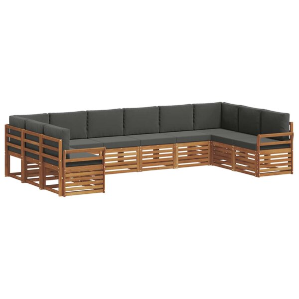 vidaXL Ensemble de canapés d'extérieur 10 pc Naturel et Anthracite