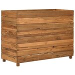 vidaXL Lit surélevé 100x40x72 cm bois de teck recyclé et acier