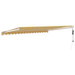 vidaXL Auvent rétractable automatique jaune et blanc 4x3 m